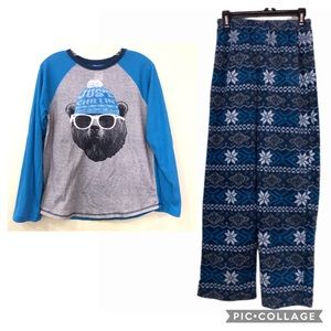 Saint Eve Kids  “Just Chillin”  Blue Pajama set